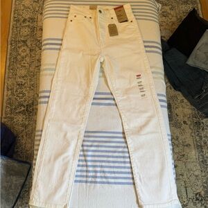 Levi's White Straight Leg Denim Jeans